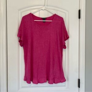 Chelsea & Theodore Women's Pink Short Sleeve Top Size Large